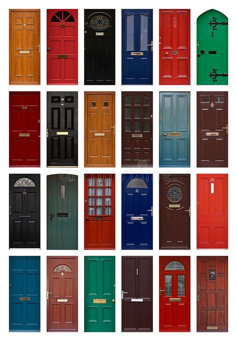 Residential Front Doors, Exterior Door Colors, House Paint Color Combination, Front Door Makeover, Front Door Paint Colors, Door Paint Colors, Door Art, Brick Exterior House, Painted Front Doors