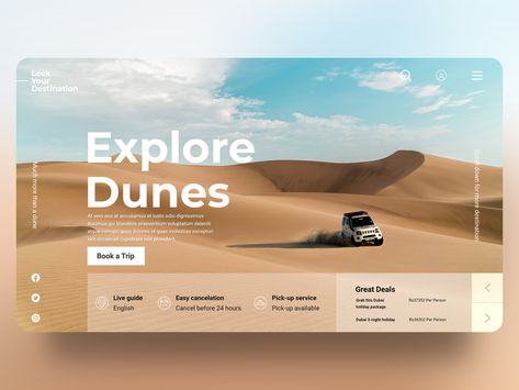 Agency Website Inspiration, Ui Web Design, Travel Website Design, Ui Design Principles, Desert Adventure, Uiux Design, Illustrator Design Tutorial, Ui Design Website, Tent Design