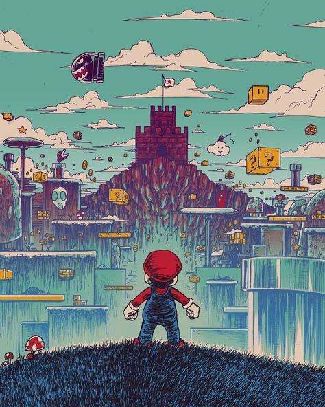 Super Mario Games, Retro Gaming Art, Mario Games, Mario Nintendo, Super Mario Art, Nintendo Art, Mario Art, Classic Video Games, Geek Art