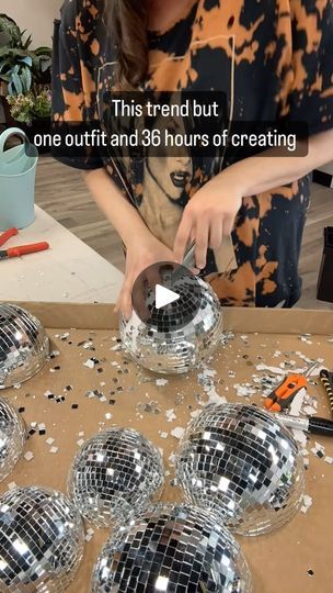 1.6K views · 5.2K reactions | But seriously! 36 hours later and my wildest inspo became reality. 900 disco balls and tons of moral support 🫶🏻 The disco ball wall is obviously my new favorite and available for rent. With or without balloons, she’s something incredible! . . . @sempertex  @homedepot  . . #discoballwall #discoball #discotheme #birthday #birthdaydecor #rhodeisland #rhodeislandballoons #balloons #balloongarland #balloondecor | Upscale Balloon Designs | scp_zee · Original audio Disco Ball Balloons, Disco Ball Birthday, Disco Ball Wall, Disco Ball Party, Moral Support, Balloon Designs, Diy Props, Disco Theme, Ball Birthday