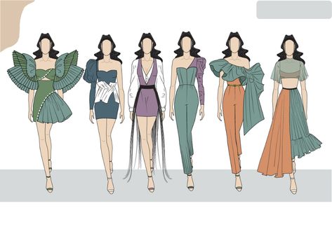 Illustration Art Fashion Design, Collection Illustration Fashion, Casual Fashion Design Sketches, Fashion Design Collection Illustration, Fashion Outfits Illustration, Fashion Collection Illustration, Fashion Illustration Collection, Collection Fashion Illustration, Fashion Designer Illustration