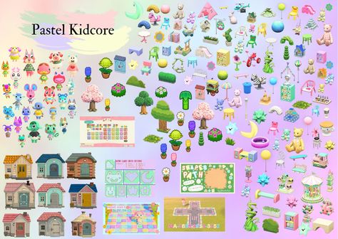 Kidcore Island Flag Acnh, Acnh Kidcore Items, Kidcore Flag Acnh, Acnh Kidcore Villagers, Acnh Paths Designs Kidcore, Pastel Kidcore Animal Crossing, Acnh Island Cores, Acnh Kidcore Neighborhood, Acnh Pastel Kidcore Codes