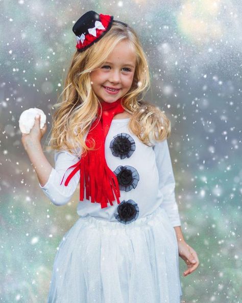 12 Christmas Outfit Ideas For Kids To Try This Christmas Christmas Character Costumes, Top Hat Headband, White Chelsea Boots, White Tutu Skirt, Snowman Costume, Winter Costume, Snowman Dress, Character Dress Up, Christmas Dress Up