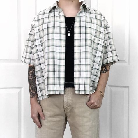 Cropped plaid Quiksilver short sleeve button up... - Depop Upcycled Vintage, Short Sleeve Button Up, Modern Fit, Button Up Shirt, Button Up Shirts, Ready To Wear, Button Up, Plaid, How To Wear