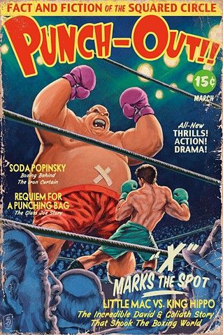 X Marks The Spot print by Stephen Andrade Punch-Out vintage boxing pulp Gallery1988 g1988 2017 Mike Tyson Punch Out, X Marks The Spot, Punch Out Game, Video Game Magazines, Retro Games Poster, Retro Arcade Games, Vintage Video Games, Retro Gaming Art, Video Games Nintendo