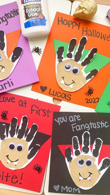 Kids Craft and Learning Page on Instagram: "Vampire Handprints 🧛‍♀️🧛🏻 follow @abcdeelearning for more craft ideas! How cute are these vampires?! This is such a fun Halloween craft for kids! Do you like handprint crafts ? 🧛🏻" Halloween Handprint Crafts, Halloween Handprint, Halloween Crafts Preschool, Halloween Crafts For Toddlers, October Crafts, Baby Art Projects, Fall Arts And Crafts, Fun Halloween Crafts, Halloween Arts And Crafts