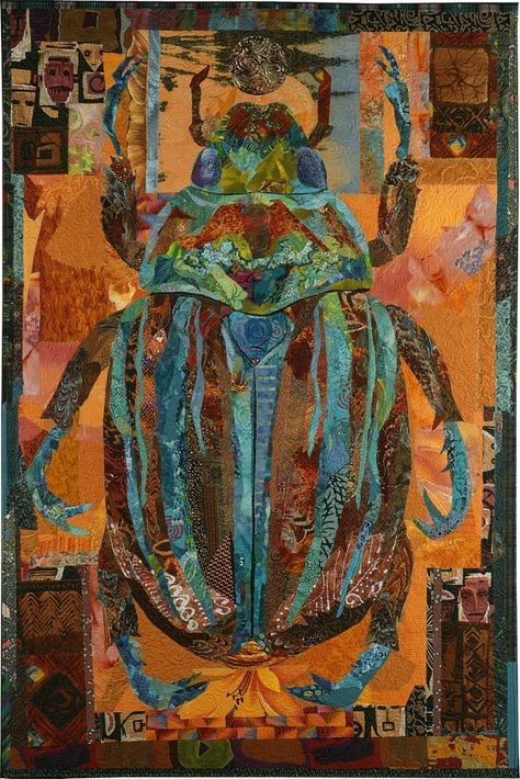 Susan Carlson, Collage Quilts, Quilt Stories, Bug Art, Fabric Collage, Colors And Patterns, Animal Quilts, Art Patterns, Textile Fiber Art