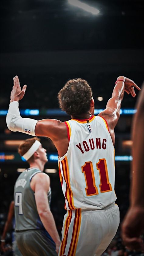 Atlanta Hawks Wallpaper, Nba Photography, Hawks Wallpaper, Aesthetic Basketball, Athlete Quotes, Basketball Wallpapers, Basketball Players Nba, Trae Young, Nba Art