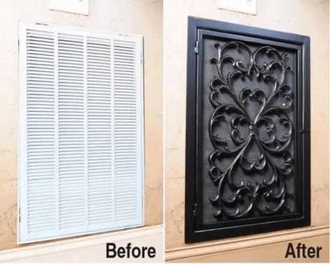 3 Clever Hacks to Hide Ugly AC Vents | Getzschman Home Renovation Diy, Houses Simple, Kitchen Sink Interior, Easy Home Improvement Projects, Hiding Ugly, Easy Home Improvement, Renovation Diy, Apartment Diy, Diy Renovation