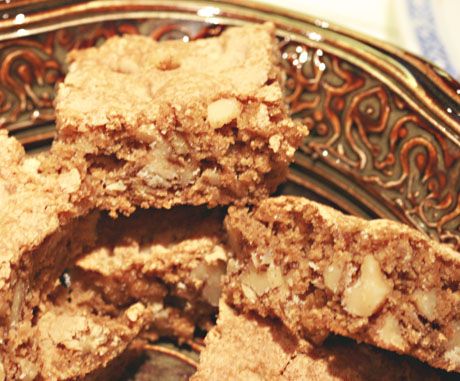 Walnuts (Recipe: walnut squares) - The Perfect Pantry® Walnut Squares, Walnut Bars, Oatmeal Squares, Walnut Recipes, Square Recipes, Dessert Bar Recipe, Toasted Walnuts, Serious Eats, Lemon Recipes