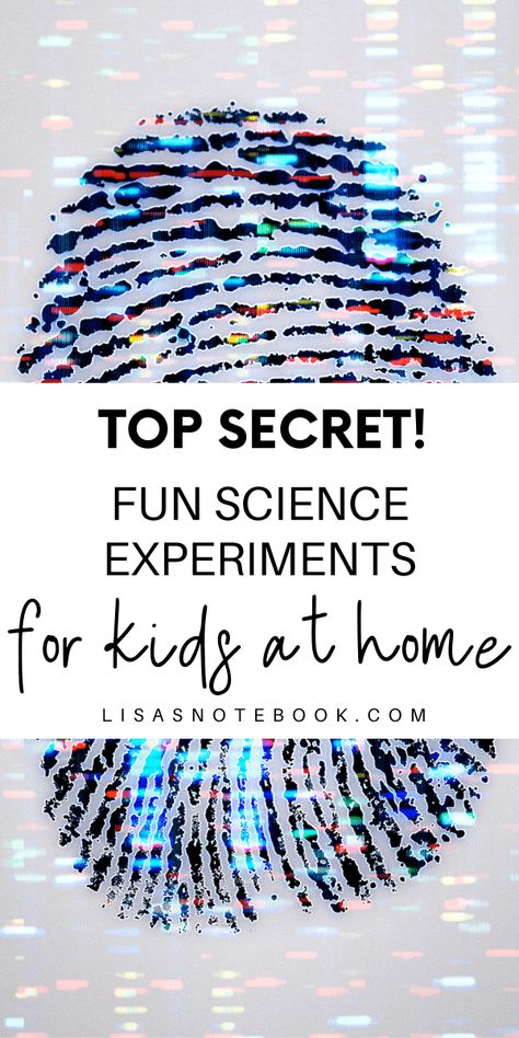 School Age Creative Activities, Spy Science Experiments, Stem Experiments Elementary, Rainy Day Science Activities For Kids, Science Experiments Kids Elementary Project Ideas, Fingerprint Activities For Kids, Activities For 9 Year Boys, Cool Activities For Kids, Quick Science Experiments For Kids