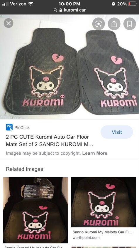 Kuromi Car Decor, Kuromi Car Accessories, Kuromi Car, Sanrio Car, Hello Kitty Car Accessories, Car Decoration Ideas, Princess Decor, Pink Car Accessories, New Car Smell