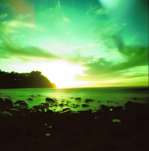 Green Sunset Green Sunset Aesthetic, Simply Plural, Green Widget, Green Sunset, Jeep Things, Denmark Royal Family, Artsy Aesthetic, Blue Sunset, Album Ideas