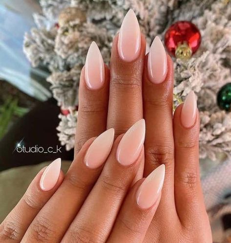 35 Short Stiletto Nails With Classy and Trendy Designs Very Pointy Nails, Petite Almond Nails, Short Stelito Nails French Tip, Rounded Pointy Nails, Pointy Natural Nails, Cute Short Stilleto Nails Designs, Nude Stiletto Nails Short, Point Almond Nails, Stellitoes Nails Short