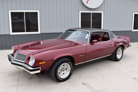 1975 Chevrolet Camaro LT | American Muscle CarZ 1975 Camaro, Demon Car, 70 Camaro, Lovely Car, Dark Maroon, Cars Muscle, V8 Engine, Car Find, American Muscle