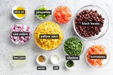 Corn Blackbean Salsa, Bean And Corn Salad Recipes, Black Bean And Corn Salsa Recipe, Corn Bean Salsa Recipe, Corn And Bean Salsa Recipe, Beans And Corn Recipes, Black Bean And Corn Recipes, Black Bean And Corn Salads, Corn Black Bean Salad Recipe