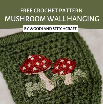 Free Crochet Pattern Mushroom Wall Hanging • Free Crochet Patterns Crochet 2d Mushroom, Mushroom Crochet Square, Crochet Mushroom Applique Pattern Free, Crochet Mushroom Blanket Pattern Free, Mushroom Granny Square Pattern Free, Crochet Wall Hangings Free Patterns, Crochet Mushroom Coaster, Free Crochet Mushroom Pattern, Mushroom Granny Square Pattern