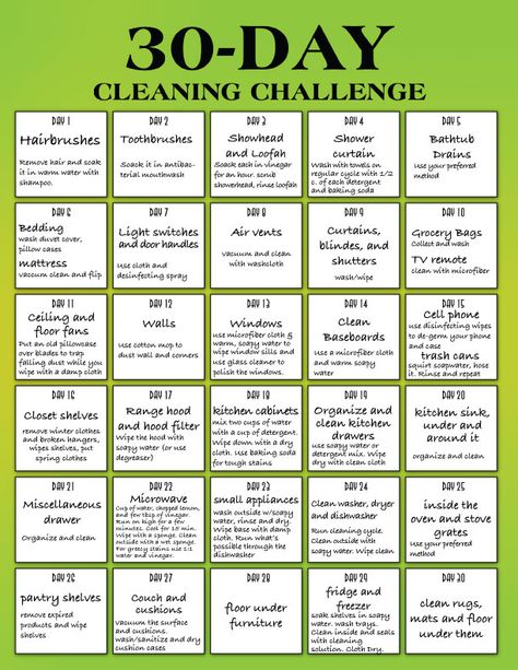 11 Tricks that Will Help You Get Your House Ready For Spring 30 Days Of Cleaning And Organizing, House Cleaning Plan, 30 Day Cleaning Challenge, Cleaning Plan, Spring Cleaning Challenge, Deep Cleaning House, Cleaning Challenge, Cleaning Schedule Printable, Spring Cleaning Hacks