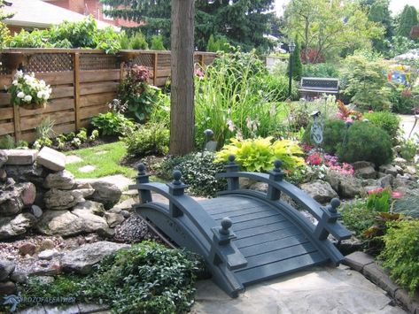 Backyard Bridges, Flower Trees, Patio Remodel, Dry Creek Bed, Backyard Landscaping Plans, Trees Landscape, Garden Fun, Creek Bed, Lawn And Landscape