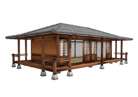 Small Japanese House, Shed Guest House, Tea House Design, Asian House, Japanese Summer, Zen House, Japanese Home Design, Japanese Tea House, Summer House Garden