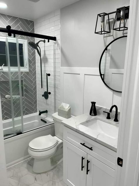 Bathroom Facelift, Tiny Bathroom Makeover, Small Space Bathroom Design, Restroom Remodel, 2024 Bathroom, Small Full Bathroom, Guest Bathroom Remodel, Full Bathroom Remodel, Modern Bathroom Remodel