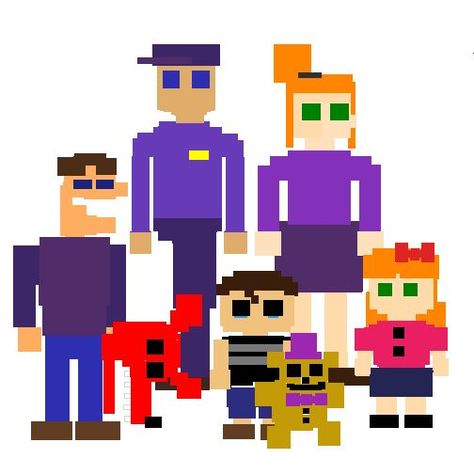 This is the Afton family. What more needs to be said? The Afton Family, Drawing Application, Pixel Drawing, Chuck E Cheese, Afton Family, William Afton, Worst Day, Fnaf Drawings, Family Picture