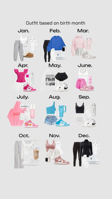 ur outfit based on ur birth month! #fits #fit #fitinspo #birthday #birthmonth Ur Birth Month, Based On Your Birth Month, Aurora Fashion, Zodiac Sign Fashion, Tiktok Style, Birth Month, Fitness Inspo, Outfits For Teens, Girly Things