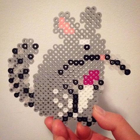 Chinchilla Perler Beads, Beads Designs, Perler Beads Designs, Perler Patterns, Fuse Beads, Perler Bead, Bead Designs, Perler Beads, Diy Jewelry