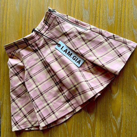 This Is An Adorable Skirt By I.Am.Gia! It Is Size Xs And Is Nwt I Am Gia Pink, Pink Plaid Skirt, Light Clothes, Pleated Tennis Skirt, I Am Gia, Plaid Skirt, Pink Plaid, Tennis Skirt, Cute Fits