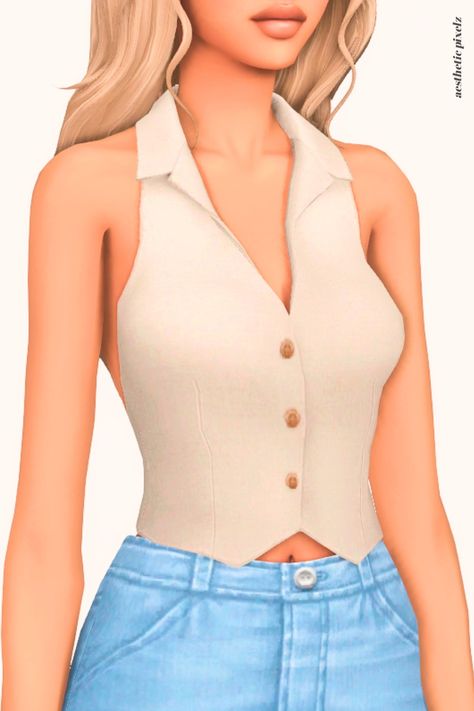 aesthetic pixelz : ✧.*aesthetic basics: crop top edition Sims 4 Cc Basic Top, Sims 4 White Shirt, Sims 4 Crop Top Cc, The Sims 4 Cc Tops, Sims 4 Crop Top, Cc Hair, Modern Tops, Formal Tops, Maxi Tops