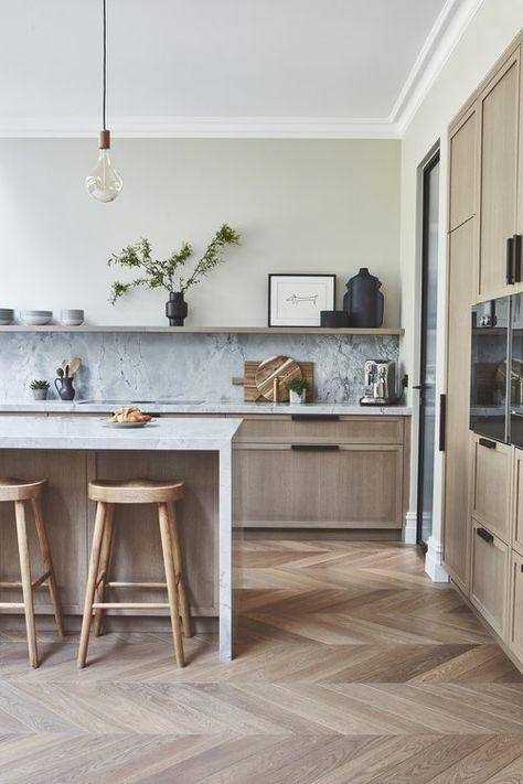 HENDHAM FIELDS — Blakes London Blakes London, Organic Modern Kitchen, Honed Marble, Visually Pleasing, Back Drop, Organic Design, Grey Oak, Big Houses, Kitchen Layout