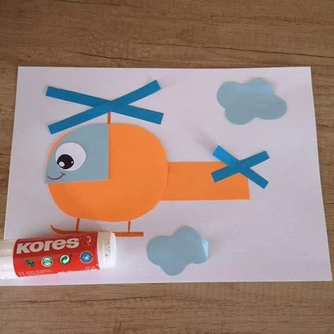 Helicopter Crafts For Toddlers, Helicopter Craft Preschool, Eyfs Areas, Preschool Transportation Crafts, Helicopter Craft, Kindergarden Art, Paper Boat Origami, Preschool Transportation, Transportation Preschool Activities