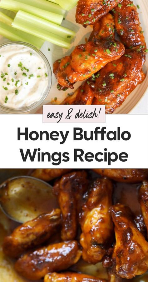 Try this buffalo chicken wings recipe for crispy oven baked wings made in the oven. This easy buffalo chicken wings recipe delivers perfectly seasoned hot wings in the oven with a tangy buffalo sauce for a delicious dinner everyone will love. Buffalo Wings Oven, Hot Wings In The Oven, Honey Buffalo Wings, Oven Baked Wings, Buffalo Wings Recipe Baked, Wings Oven, Healthy Spinach Artichoke Dip, Baked Wings Oven, Buffalo Chicken Wings Recipe