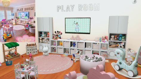 Sims Playroom, Playroom Sims 4, Sims 4 Playroom Cc, Sims 4 Game Room, Sims 4 Playroom, Sims4 Furniture, Around The Sims 4, Sims Free Play, Toddler Playroom