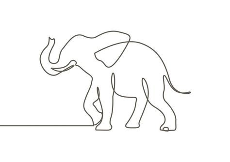 Elephant Line Art, Elephant Line Drawing, Tiny Elephant Tattoo, Elephant Embroidery, Elephant Tattoo Design, Incredible Tattoos, Elephant Tattoo, Line Art Tattoos, Elephant Tattoos