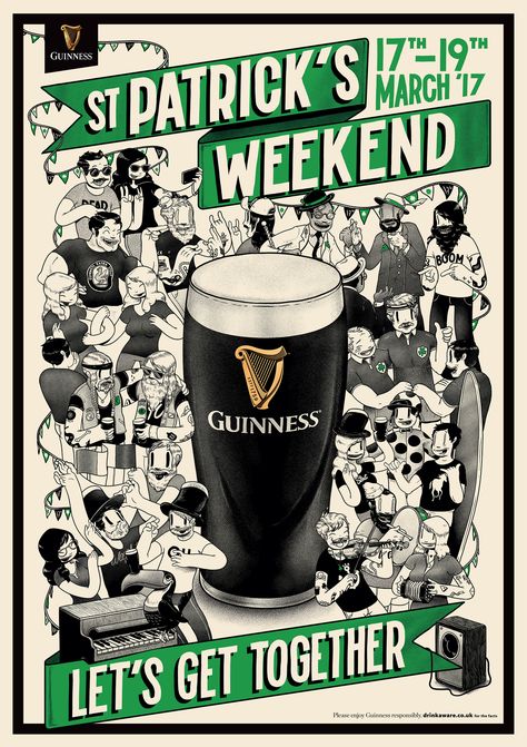 WORK: Iris and McBess help Guinness celebrate St Patrick's Day - Creative Review Smirnoff Drinks, Guinness Advert, Beef Sandwiches, Guinness Beer, Whiskey Shots, Beer And Wine, Beer Ad, Wine Print, Beer Poster