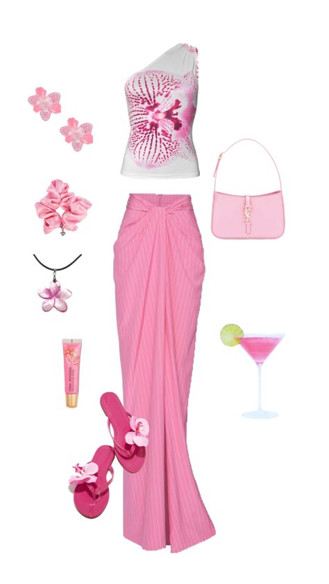 pink outfit, summer dress outfit inspo, summer coconut fashion inspo, outfit inspiration, outfit estivo, vestito, flower and starfish outfit, pink ysl bag, fashion inspo Pink Ysl Bag, Starfish Outfit, Beach Outfits Polyvore, Pink Outfit Summer, Pink Ysl, Pink Summer Outfits, Cute Lounge Outfits, Boujee Outfits, Outfit Inspo Summer