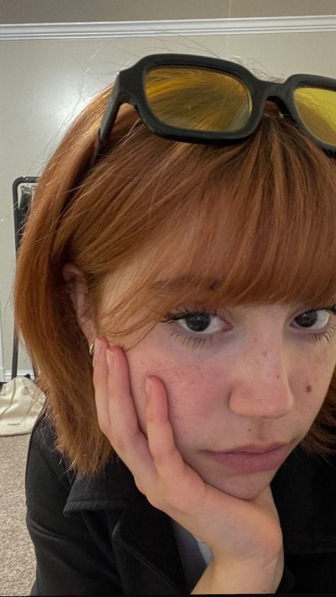 copper hair, orange hair Bob Ginger Hair, Short Ginger Hair Aesthetic, Ginger Hair Aesthetic Girl, Ginger Hair Bob, Short Hair Ginger, Ginger Hair Short, Ginger Dyed Hair, Copper Short Hair, Orange Hair Aesthetic