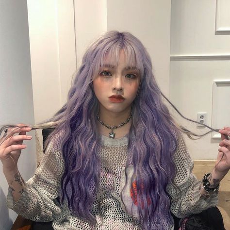 Girl With Purple Hair, Light Purple Hair, Korean Hair Color, Kpop Hair, Dyed Hair Inspiration, Rule The World, Lavender Hair, Cherry Bomb, Dye My Hair