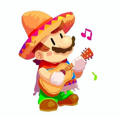 Mario Mexicano wey ! Mexican Mario, A Cartoon, Cartoon Character, Super Mario, Mario, Guitar, Music