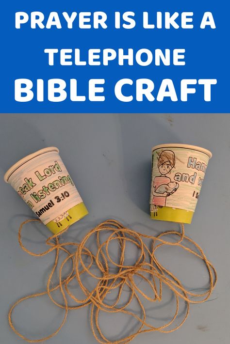 Your kids will have fun with a Bible craft classic STEM activity. Teach them how we can talk to God through prayer and He speak to us. Fun and easy to make. Let them experiment and learn how to make a paper cup phone. Perfect for preschoolers. Includes free printable template Paper Cup Phone, Hannah And Samuel, Samuel Bible, Prayer Crafts, Bible Crafts Sunday School, Kids Church Lessons, Talk To God, Preschool Bible Lessons, Kids Sunday School Lessons