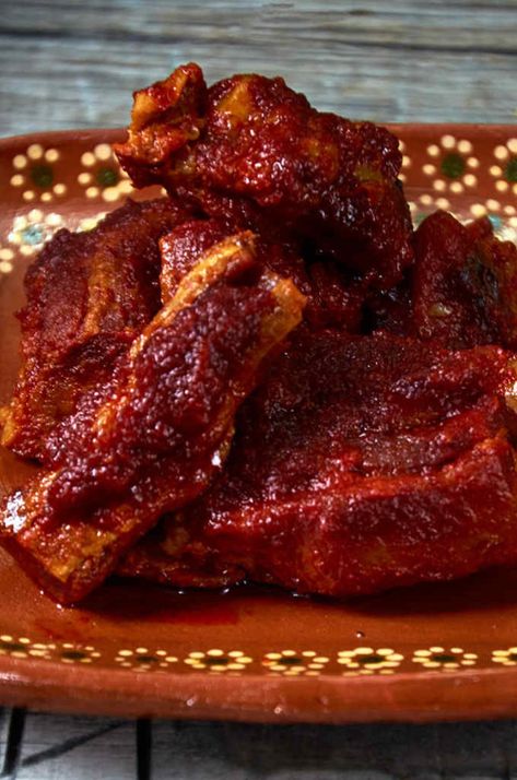 Mexican Pork Ribs, Guajillo Salsa, Mexican Pork Recipes, Boneless Pork Ribs, Chile Colorado, Carb Dishes, Mexican Pork, Holidays Recipes, Pork Recipes Easy