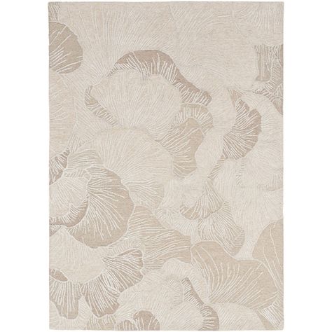 Refresh your space with the charming style of this taupe grey floral rug from the Avra Collection. The oversized botanical pattern is tufted with a textured cut-and-loop pile that adds a subtle sense of depth, making it a beautiful complement for your living room or bedroom décor. Handmade of wool, this contemporary rug is available in a variety of sizes, from 5 x 8 rugs for bedrooms and small spaces to large 8 x 10 rugs for dining and living spaces. Rugs For Bedrooms, Carpet Design Pattern, Botanical Living Room, Dining Rug, Textured Carpet, Modern Botanical, Taupe Grey, Botanical Pattern, Carpet Design