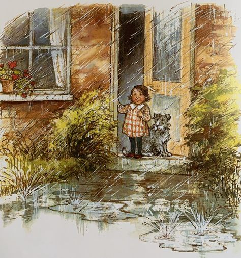 Rainy Day London, Illustration Fairytale, Shirley Hughes, Book Calendar, Rain Illustration, Nice Drawings, Illustration Journal, Favorite Childhood Books, Marjolein Bastin