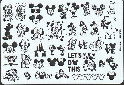 Disney Nail Stamping Plates, Disney Flashsheets Tattoo, Disney Symbols, Glitter Tattoo Stencils, Nail Stamping Designs, Tattoo Lettering Design, Cool Tattoo Drawings, Nail Stencils, Nail Drawing