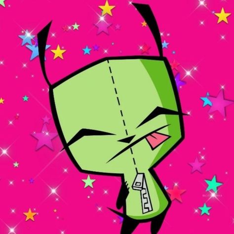 Gir Icon, Invader Zim, Stars, Green, Pink, Instagram