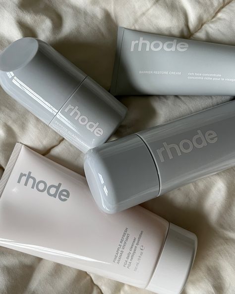 entering my skincare era w/ @rhode 🩶 Rhodes Skincare, Rhode Cosmetics, Rhode Products, Skincare Products Aesthetic, Rhode Aesthetic, Rhode Skincare, Food Engineering, Rhode Skin, Indie Pop Music