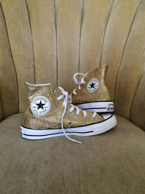 Bridesmaid Sparkle Converse, Gold Converse, Converse All Stars, Gold Sneakers, All Stars Converse, Spokane Wa, Womens Tie, Tie Shoes, Converse All Star