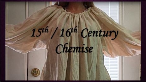 Here is my DIY pattern for making a 15th / 16th century chemise, along with a few cheating suggestions to save on time and/or money. Free Chemise Pattern, Medieval Chemise Pattern, How To Sew A Chemise, Diy Chemise Pattern, Chemise Dress Pattern, Chemise Pattern Free, Smocked Chemise, Chemise 18th Century, Tudor Chemise