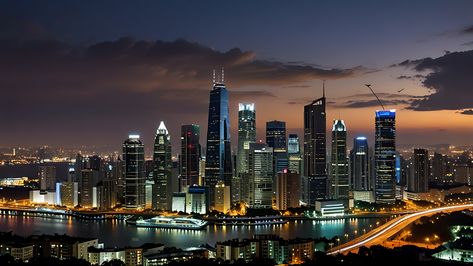 Cityscape Panorama A panoramic view of a bustling city skyline City Panorama, Bustling City, City Scene, Panoramic View, City Landscape, Landscape Pictures, City View, City Skyline, Landscape Photos